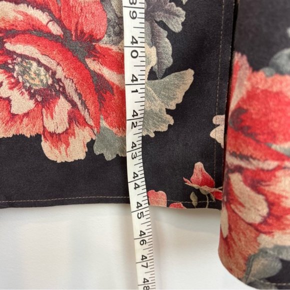 Anthropologie Solitaire Boho faux suede Long Line Sleeveless Floral Vest M - Picture 10 of 10